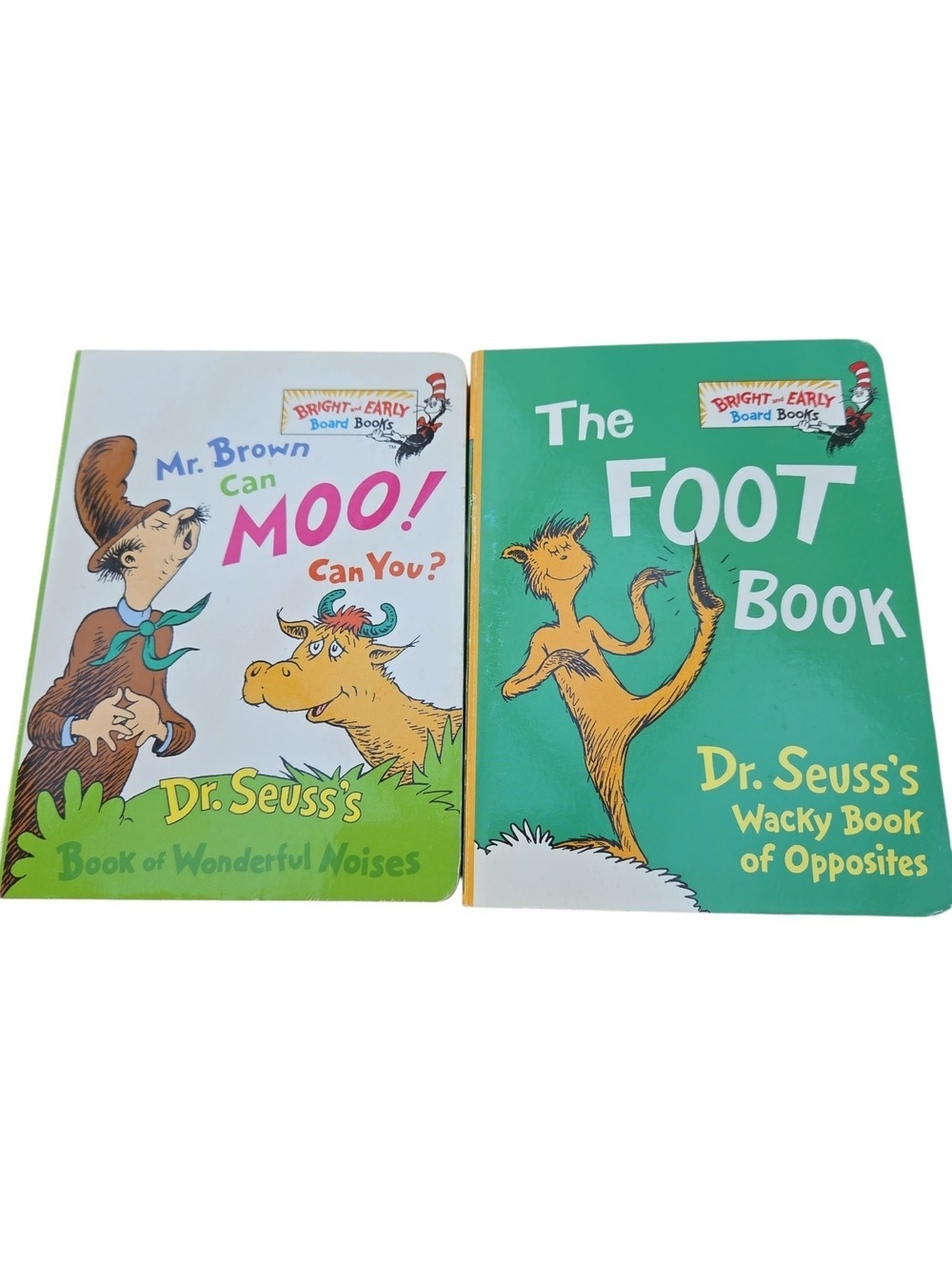 Dr. Seuss Board Book Pair - Mr. Brown Can Moo! & The Foot Book - Green